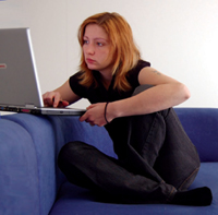 Free Publicity Girl On Computer